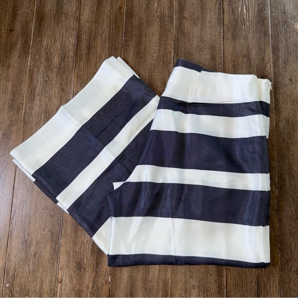Trina Turk Pant Stripped Wide Leg Navy White Women’s 4 - Picture 3 of 13